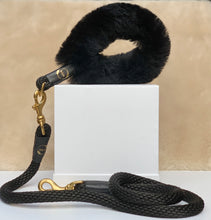 Load image into Gallery viewer, Genuine Shearling Grip, Leather/Nylon Rope Leash: Gstaad (The Set)